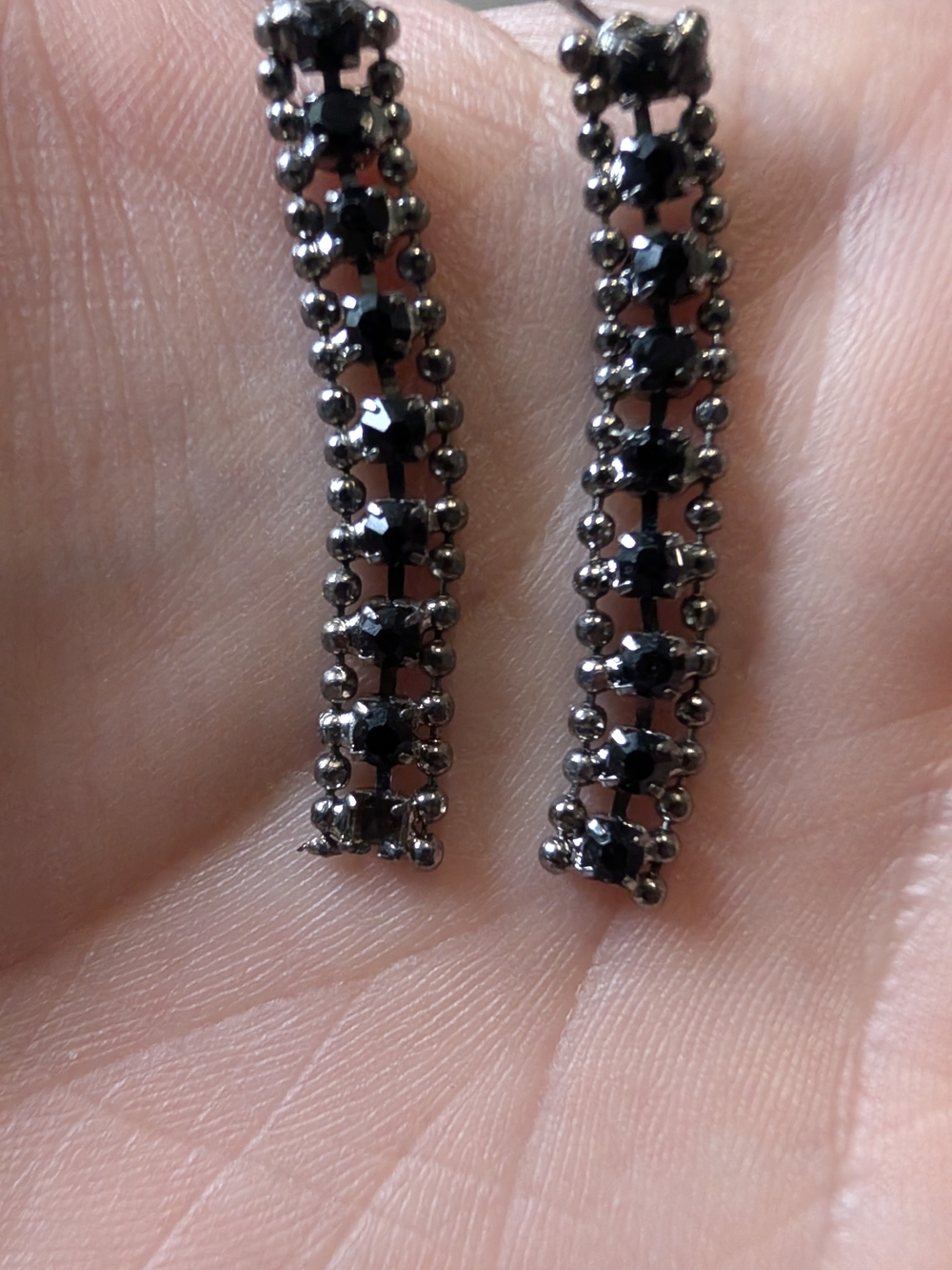 Black Crystal Drop Earrings - Women Jewelry